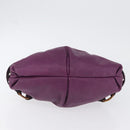 Salvatore Ferragamo Gancini Hand Bag Leather Purple Silver Auth LNZ629-5