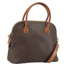 CELINE Macadam Canvas Hand Bag PVC Leather 2way Brown Gold Auth LNZ630-1