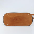 CELINE Macadam Canvas Hand Bag PVC Leather 2way Brown Gold Auth LNZ630-5