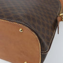 CELINE Macadam Canvas Hand Bag PVC Leather 2way Brown Gold Auth LNZ630-9
