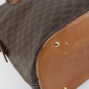 CELINE Macadam Canvas Hand Bag PVC Leather 2way Brown Gold Auth LNZ630-16