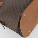 CELINE Macadam Canvas Hand Bag PVC Leather 2way Brown Gold Auth LNZ630-18