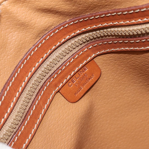 CELINE Macadam Canvas Hand Bag PVC Leather 2way Brown Gold Auth LNZ630