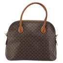 CELINE Macadam Canvas Hand Bag PVC Leather 2way Brown Gold Auth LNZ630-13