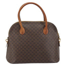 CELINE Macadam Canvas Hand Bag PVC Leather 2way Brown Gold Auth LNZ630-2