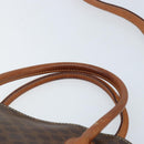 CELINE Macadam Canvas Hand Bag PVC Leather 2way Brown Gold Auth LNZ630-14