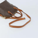 CELINE Macadam Canvas Hand Bag PVC Leather 2way Brown Gold Auth LNZ630-8