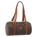 CELINE Macadam Canvas Hand Bag PVC Leather Brown Gold Auth LNZ631-1