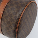 CELINE Macadam Canvas Hand Bag PVC Leather Brown Gold Auth LNZ631-14