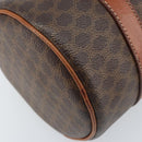 CELINE Macadam Canvas Hand Bag PVC Leather Brown Gold Auth LNZ631-15