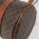 CELINE Macadam Canvas Hand Bag PVC Leather Brown Gold Auth LNZ631-16