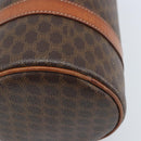 CELINE Macadam Canvas Hand Bag PVC Leather Brown Gold Auth LNZ631-17
