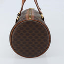 CELINE Macadam Canvas Hand Bag PVC Leather Brown Gold Auth LNZ631-3