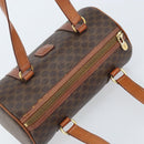 CELINE Macadam Canvas Hand Bag PVC Leather Brown Gold Auth LNZ631-6