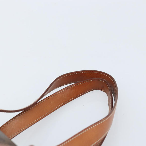 CELINE Macadam Canvas Hand Bag PVC Leather Brown Gold Auth LNZ631