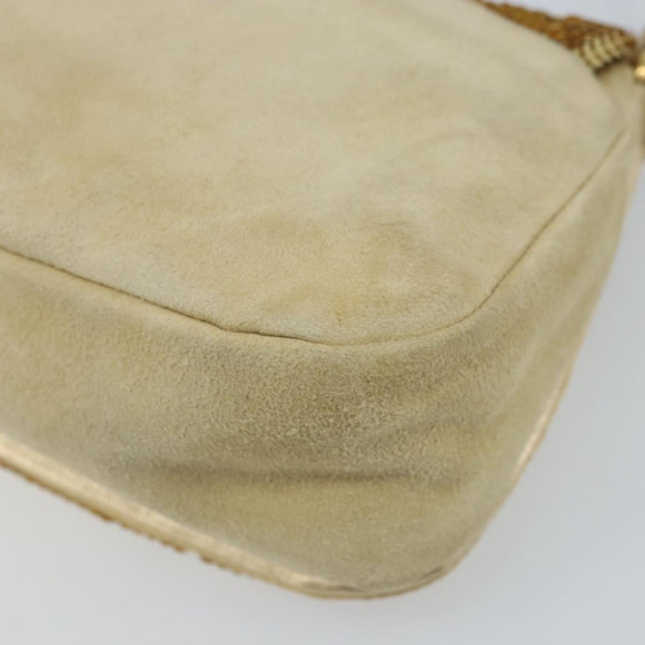 Miu Miu Shoulder Bag Sequin Gold Tone Auth LNZ632