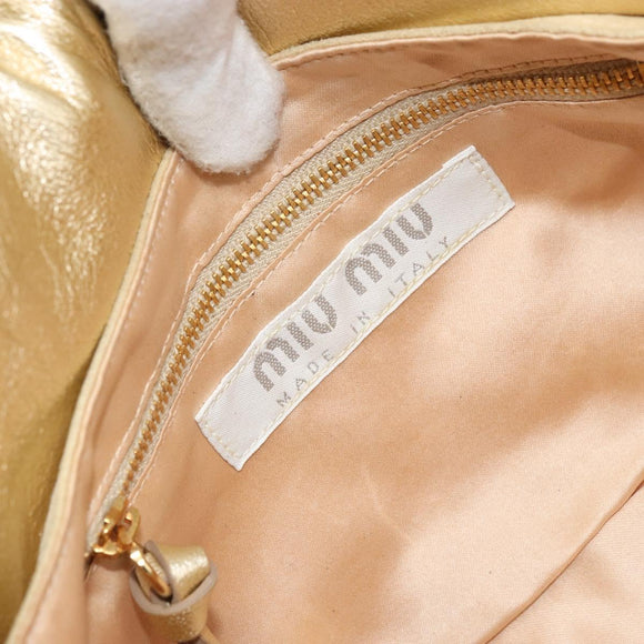 Miu Miu Shoulder Bag Sequin Gold Tone Auth LNZ632