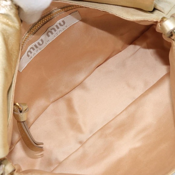 Miu Miu Shoulder Bag Sequin Gold Tone Auth LNZ632