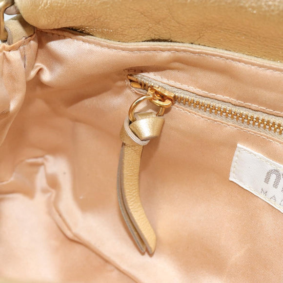 Miu Miu Shoulder Bag Sequin Gold Tone Auth LNZ632