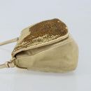 Miu Miu Shoulder Bag Sequin Gold Tone Auth LNZ632-4
