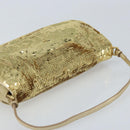 Miu Miu Shoulder Bag Sequin Gold Tone Auth LNZ632-6
