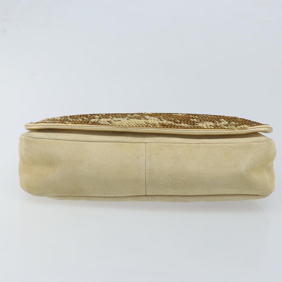 Miu Miu Shoulder Bag Sequin Gold Tone Auth LNZ632