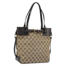 GUCCI GG Canvas Hand Bag Beige Gold 107757 Auth LNZ637-1
