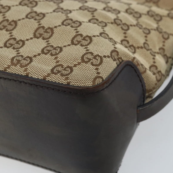 GUCCI GG Canvas Hand Bag Beige Gold 107757 Auth LNZ637