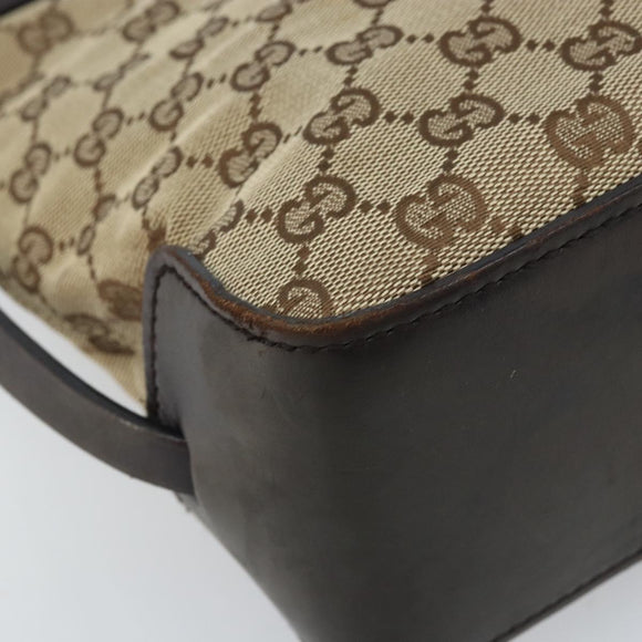GUCCI GG Canvas Hand Bag Beige Gold 107757 Auth LNZ637