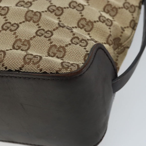 GUCCI GG Canvas Hand Bag Beige Gold 107757 Auth LNZ637