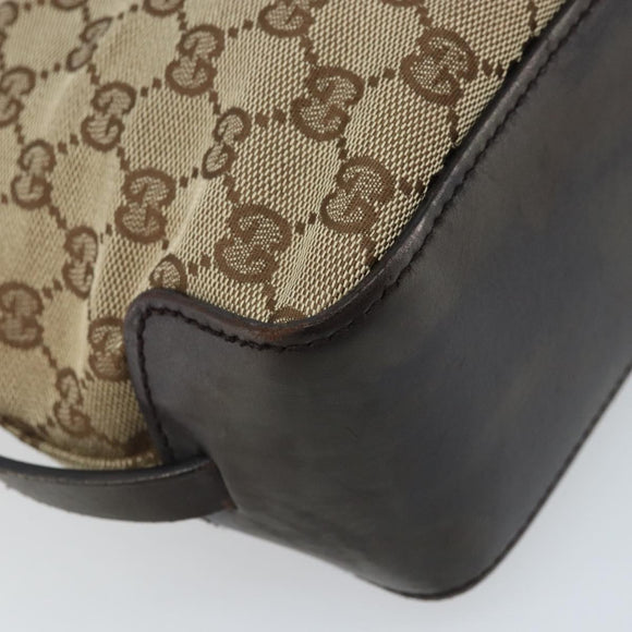 GUCCI GG Canvas Hand Bag Beige Gold 107757 Auth LNZ637
