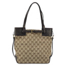 GUCCI GG Canvas Hand Bag Beige Gold 107757 Auth LNZ637-13