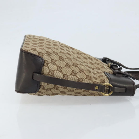GUCCI GG Canvas Hand Bag Beige Gold 107757 Auth LNZ637