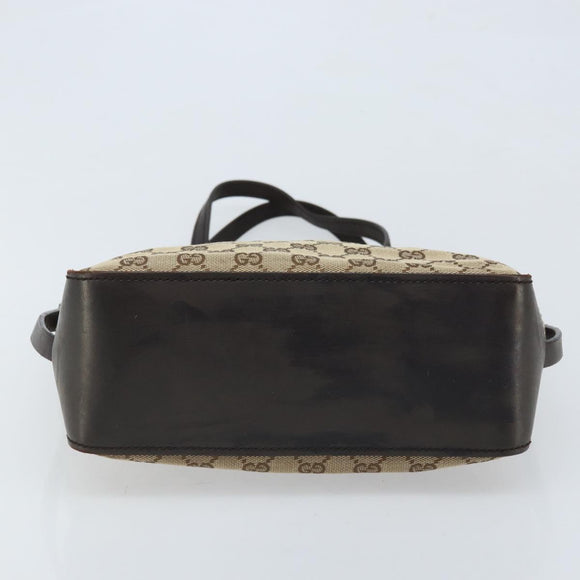 GUCCI GG Canvas Hand Bag Beige Gold 107757 Auth LNZ637