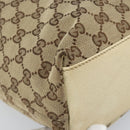 GUCCI GG Canvas Tote Bag Beige Gold 153009 Auth LNZ639-14
