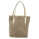 GUCCI GG Canvas Tote Bag Beige Gold 153009 Auth LNZ639-13