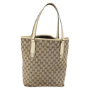 GUCCI GG Canvas Tote Bag Beige Gold 153009 Auth LNZ639-2