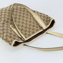 GUCCI GG Canvas Tote Bag Beige Gold 153009 Auth LNZ639-6