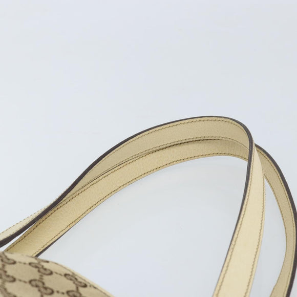 GUCCI GG Canvas Tote Bag Beige Gold 153009 Auth LNZ639