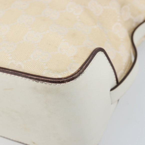 GUCCI GG Canvas Hand Bag Ivory Silver 107757 Auth LNZ640