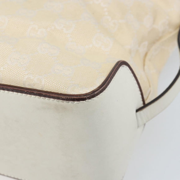 GUCCI GG Canvas Hand Bag Ivory Silver 107757 Auth LNZ640