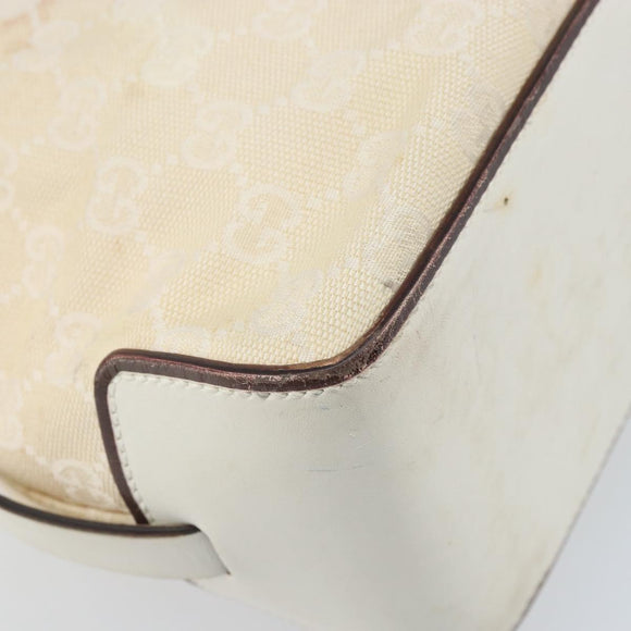 GUCCI GG Canvas Hand Bag Ivory Silver 107757 Auth LNZ640