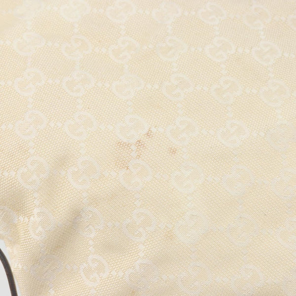 GUCCI GG Canvas Hand Bag Ivory Silver 107757 Auth LNZ640