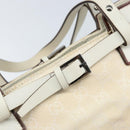 GUCCI GG Canvas Hand Bag Ivory Silver 107757 Auth LNZ640-17