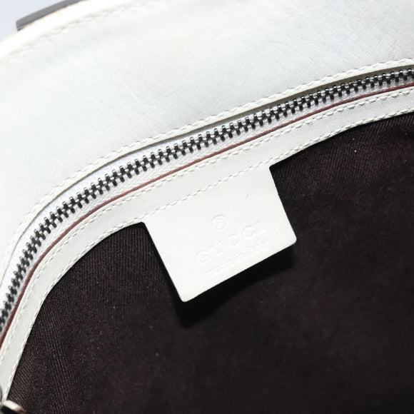 GUCCI GG Canvas Hand Bag Ivory Silver 107757 Auth LNZ640