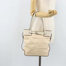 GUCCI GG Canvas Hand Bag Ivory Silver 107757 Auth LNZ640-23