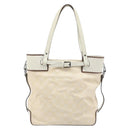 GUCCI GG Canvas Hand Bag Ivory Silver 107757 Auth LNZ640-2