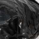 CHANEL COCO Mark Chain Shoulder Bag Patent leather Black Silver CC Auth LNZ641-9