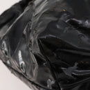 CHANEL COCO Mark Chain Shoulder Bag Patent leather Black Silver CC Auth LNZ641-14
