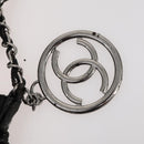 CHANEL COCO Mark Chain Shoulder Bag Patent leather Black Silver CC Auth LNZ641-17